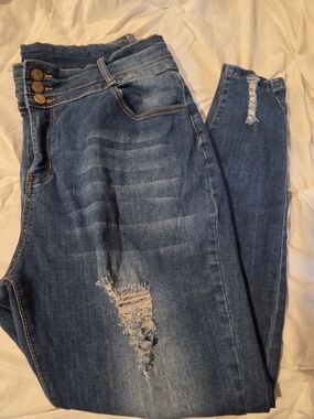 Blue Distressed Women’s Jeans